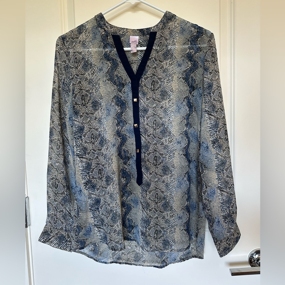 Alya sheer snake print top - Sz S
